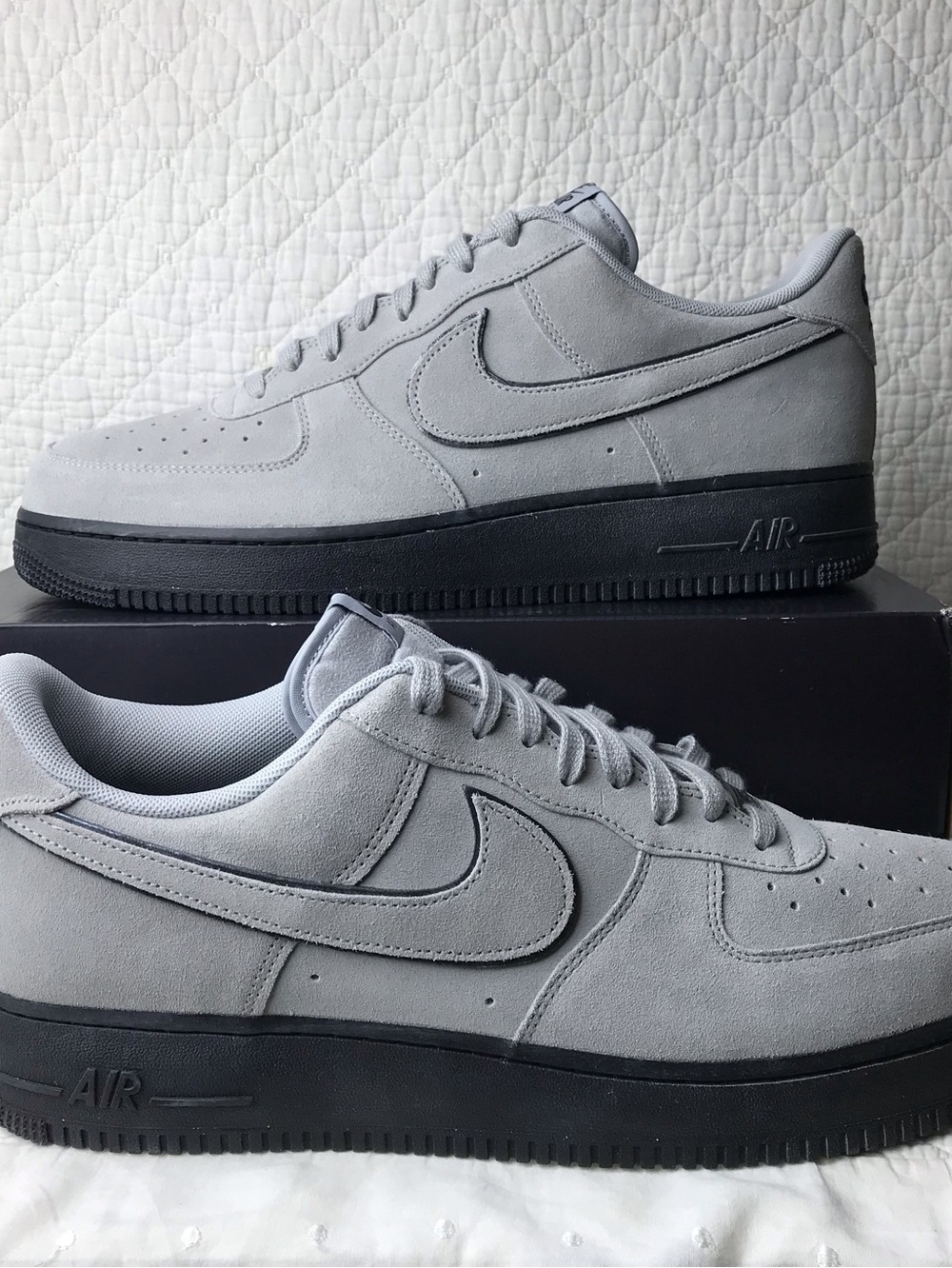 Nike Air Force 1 ‘07 LV8 Shoes Men’s SZ 15 Smoke Grey Suede Black HQ1966-001